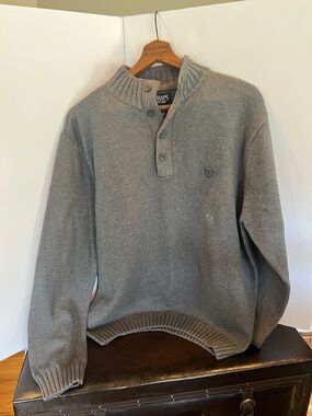 Chaps Men’s Gray Button Style Wool-Blend Knit Sweater